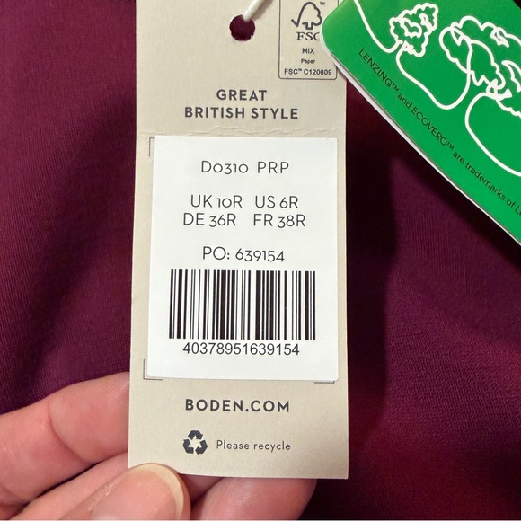 Boden Burgundy Dress with Belt - Picture 10 of 12